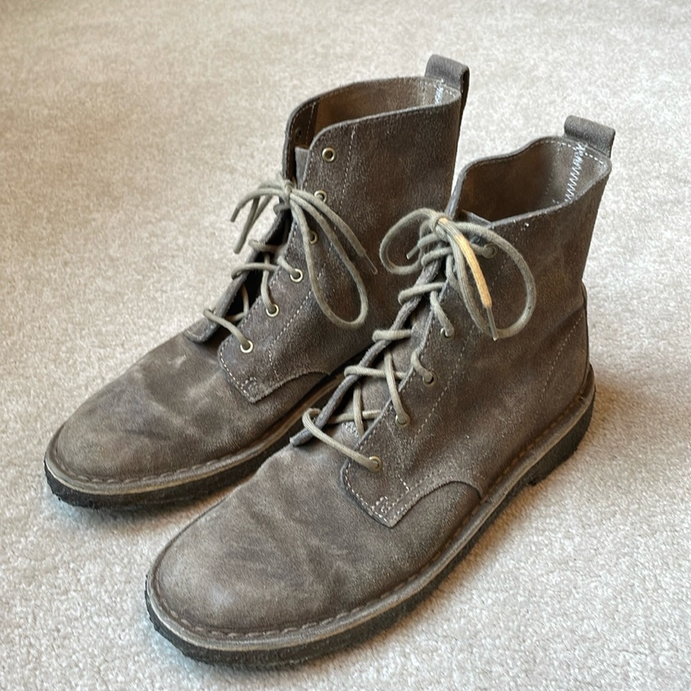 Clarks Grey Lace-Up Boots